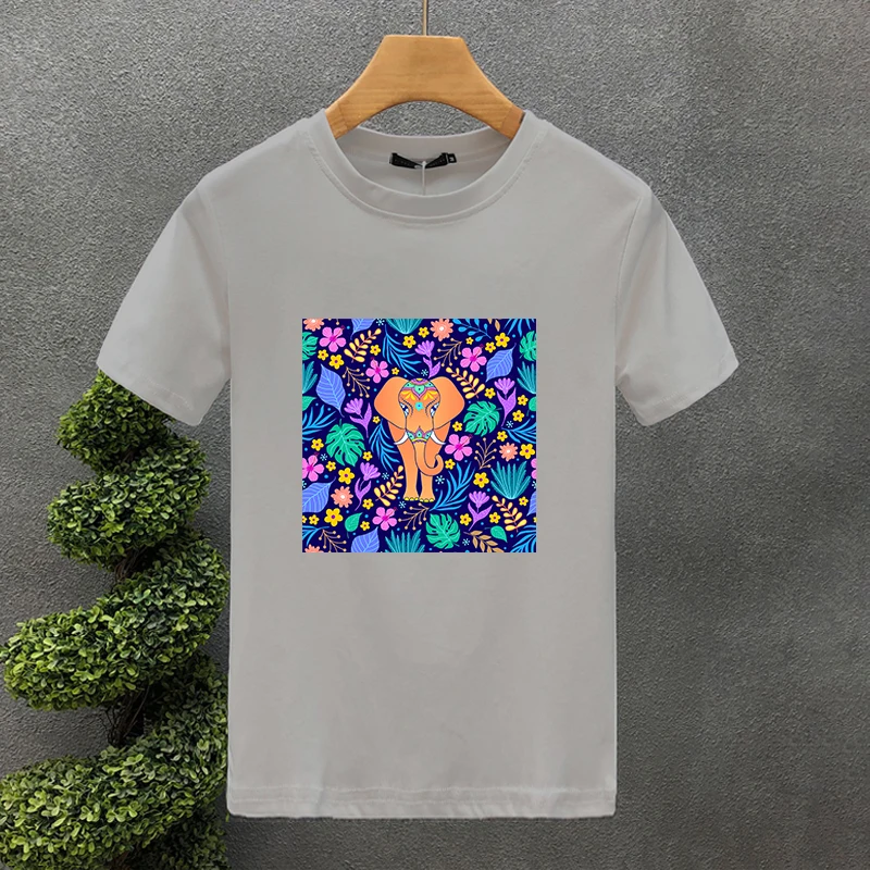 Herr t-shirt med elefant och blommönster streetwear_voghion.com