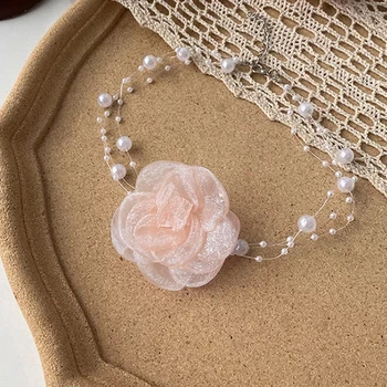 Pearl Flower Neckband Collar Flower Rose Summer Chocker Club Party Sexy Jewelry