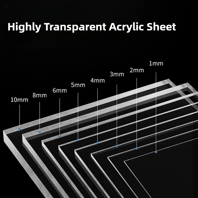 100x100mm Clear Acrylic Sheet - Choose Your Thickness (2mm To 10mm) For DIY Projects