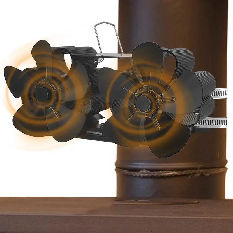 4 Blades Heat Powered Fireplace Stove Fan Wood - Heat Powered Stove Fan 6-blade  - Aliexpress