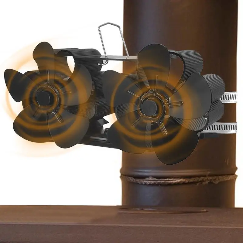 Ventilateur de poêle alimenté par la chaleur Poêle à bûches à 6 pales Poêle  à bois Ventilateur de cheminée silencieux à économie d'énergie avec  protection contre la surchauffe