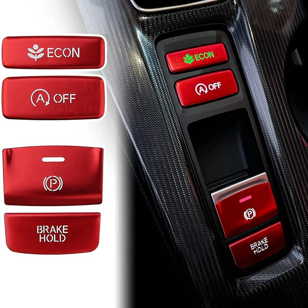 Red Carbon Fiber Style Warning Light Switch Trim For 2022-2024 Honda Civic
