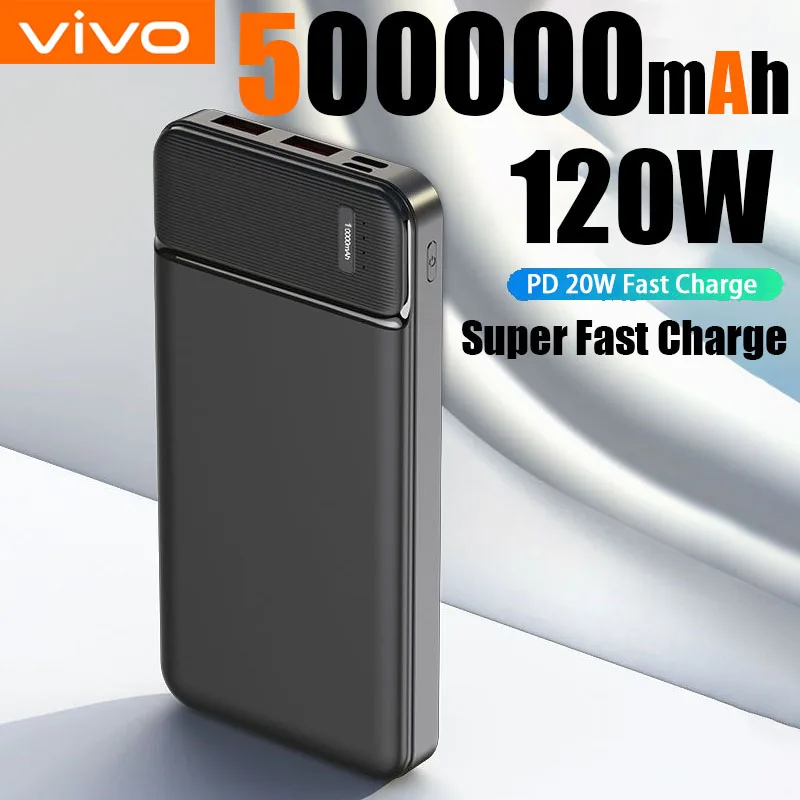 VIVO 50000mAh PowerBank Portable 120W Super Fast Charger External Battery PoverBank High Capacity PowerBank For iPhone Samsung 1