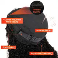 Demi-perruque naturelle 3 en 1, cheveux crépus lisses, densité 250, sans couture, à rabat, pour débutants, sans colle, Wear & Go 5