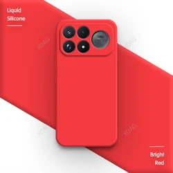 Liquid Silicone Shockproof Phone Case with Camera Protection - Original Back Cover for Poco F9 Ultra (Bright Red)