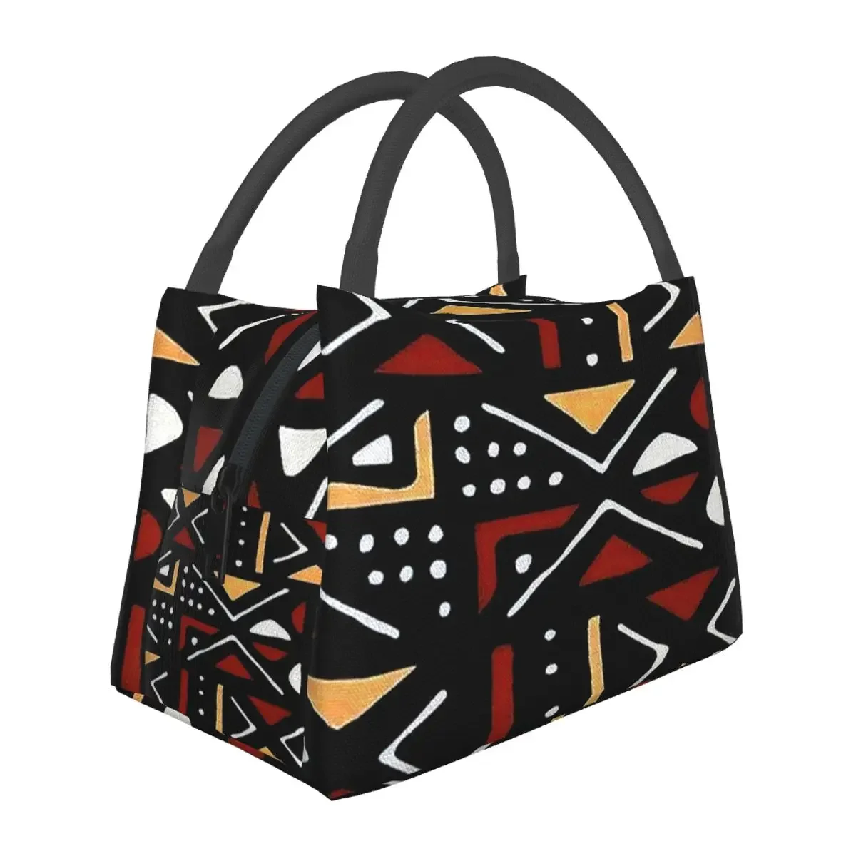 Bolsas de almuerzo con patrón de guardabarros Bogolan africano, Bento Box aislado, portátil, Tote de almuerzo, bolsas de Picnic reutilizables para mujer, niños, Oficina 1