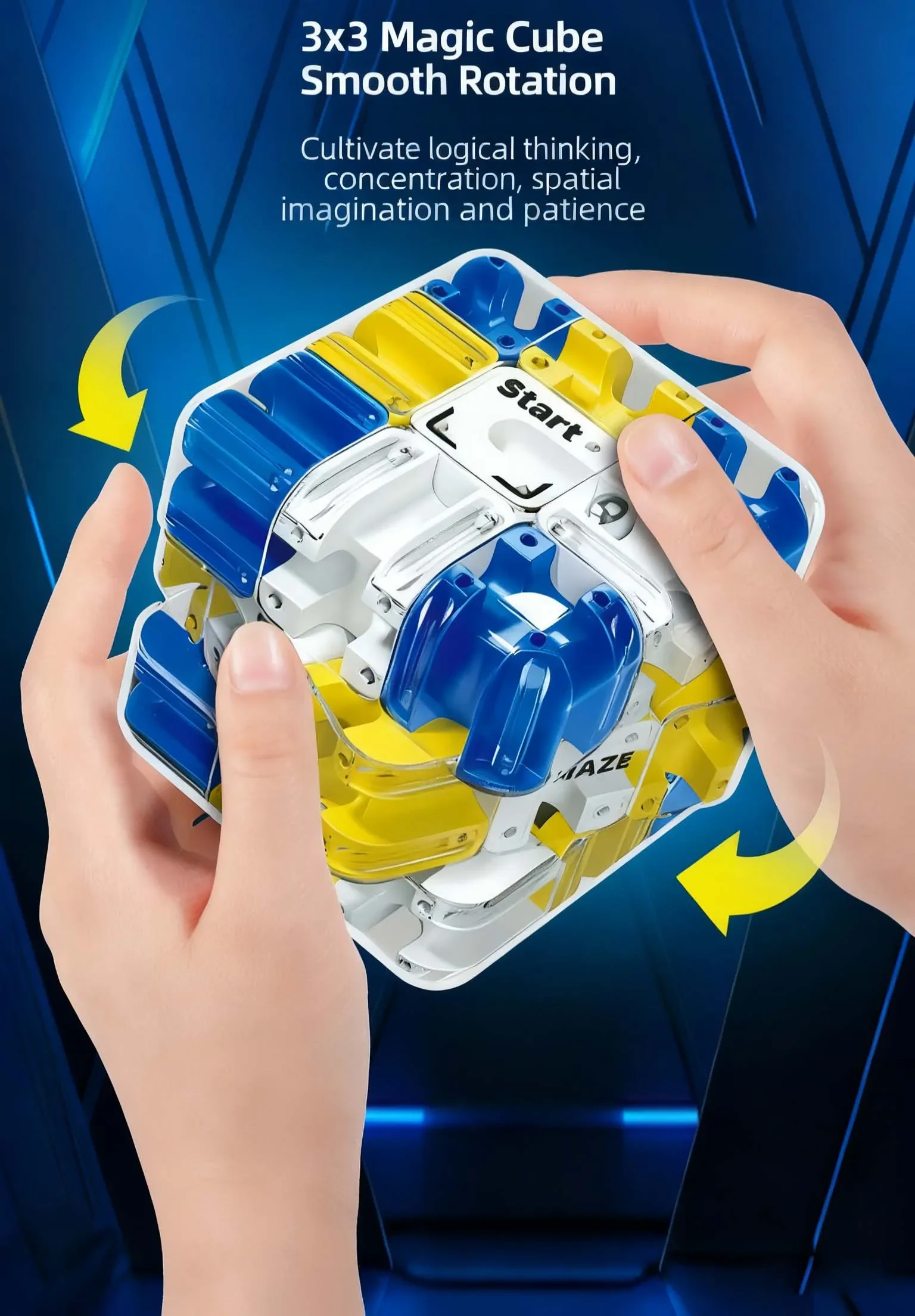 3D-Puzzle Ballrollender Zauberwürfel Labyrinth Kinderspielzeug Logisches Denken Stressabbau Lehrreiches Geburtstagsgeschenk – Detail 5