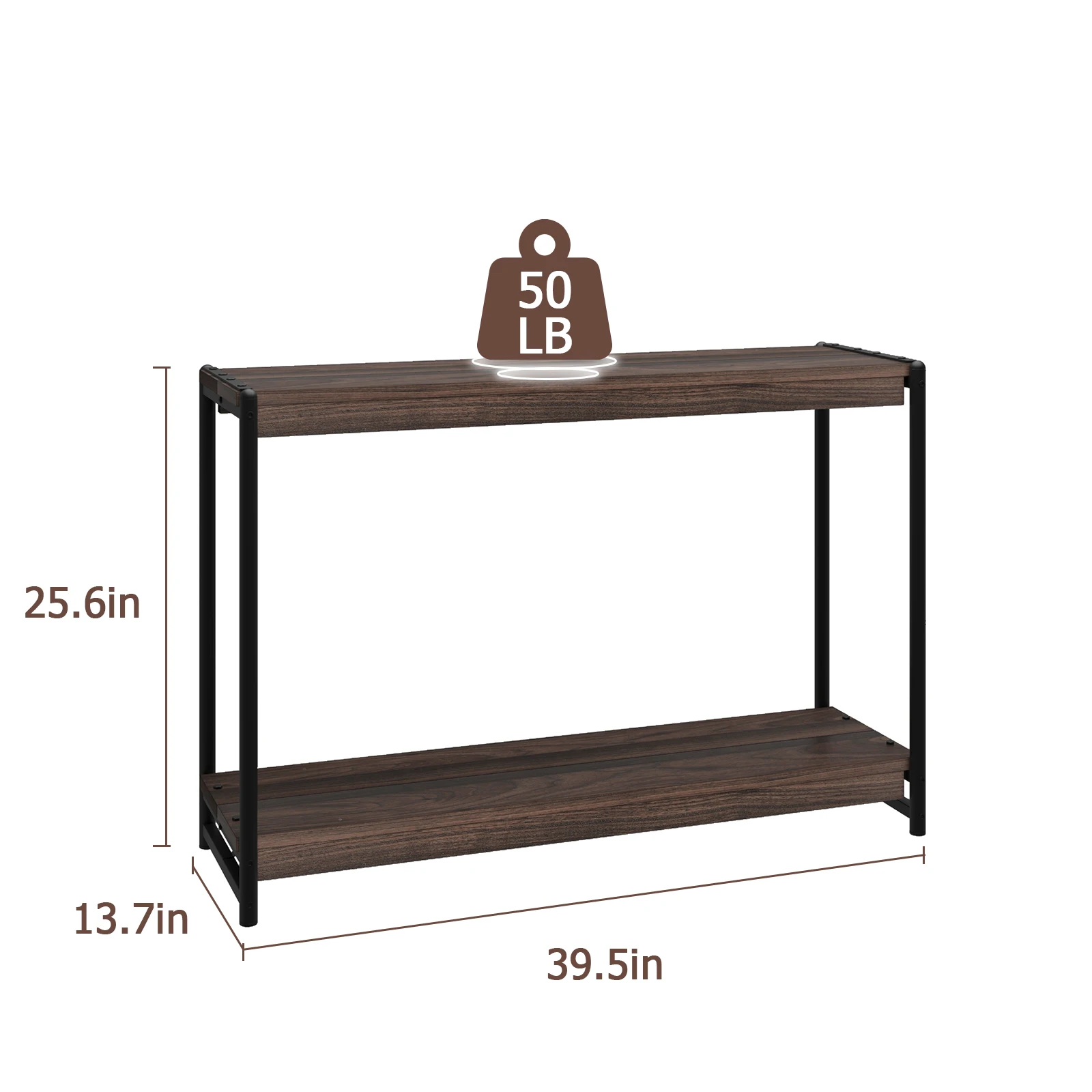 100cm Rustikaler Konsolentisch im Landhausstil 2-stufiger Beistelltisch mit Ablage für Eingangsbereich, hinter dem Sofa, Wohnzimmer oder Flur – Detail 4