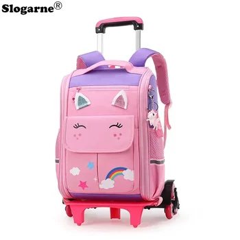 School Wheeled Backpack For Girls School Trolley Bags With Wheels School Rolling Backpack For Boys Wheeled Backpack Bag For Kids 1