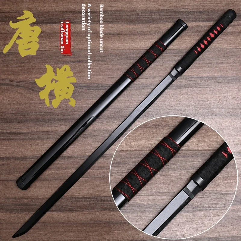 cool stuff:100cm bamboo wooden sword,exquisite sheath,training props,kids toys,outdoor games,cosplay weapons,collection ornament 4
