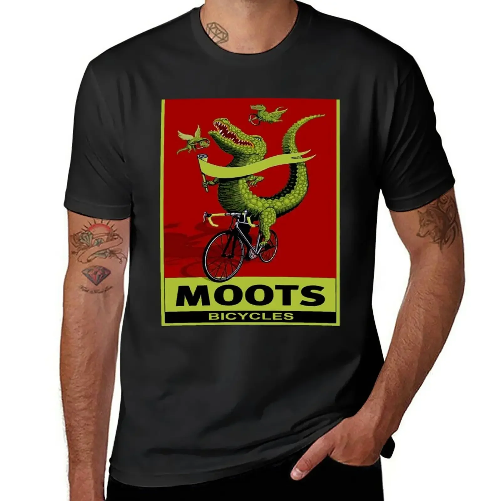Moots: T-Shirt Con Stampa Pubblicitaria Per Bicicletta Vintage T-Shirt A Maniche Corte Moda Coreana Per Uomo Pack
