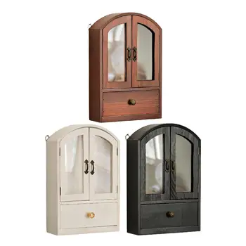 เดสก์ท็อปตู้ Wall Mount ผู้ถือเครื่องสําอางปฏิบัติ Sundries Organizer ชั้นวางสําหรับห้องนอน Home Countertop 1