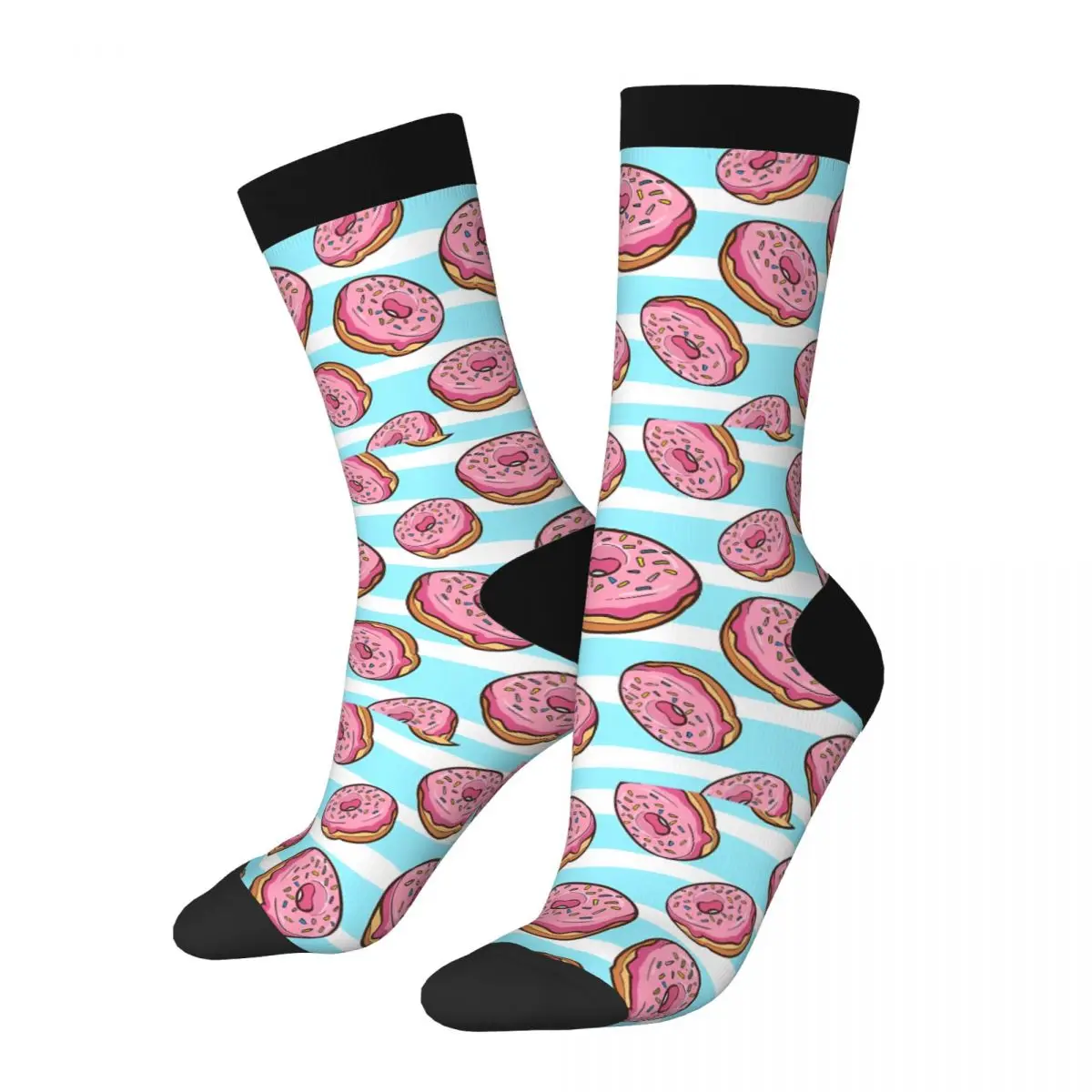 thumbnail image 1 of Calcetines divertidos con estampado alegre para hombre, estilo vintage Harajuku, donut, postre, hip hop, novedosos, informales, con estampado de regalo, 1 of 7