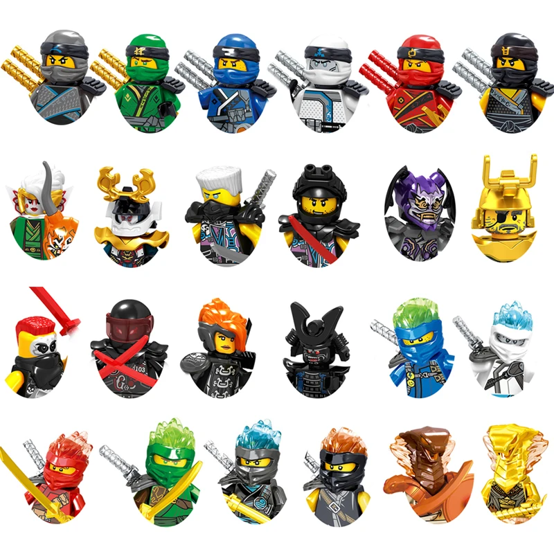 Ninja Figures Garmadon Jay Zane Kai Nya Lloyd Samukai Cole Harumi Ultra Violet Pyro Snake Building Block Kids Toy