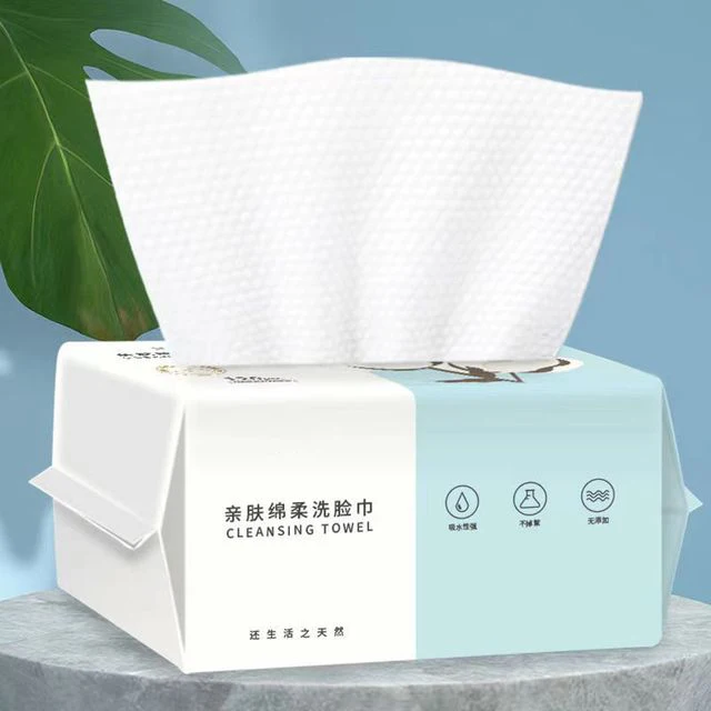 thumbnail image 1 of Toalla facial desechable con patrón de perlas, 100 % algodón, suave, reutilizable, para limpieza facial, para maquillaje en seco y húmedo, no tejida, 1 of 5