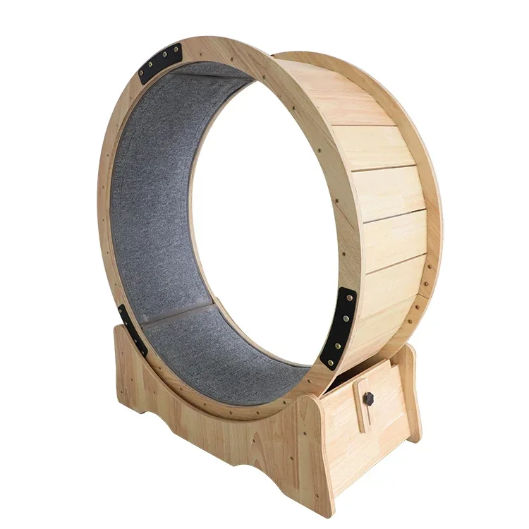 Rotating Pet Running Sports Kitten Treadmill Wheel Solid Wood Cat Wheel