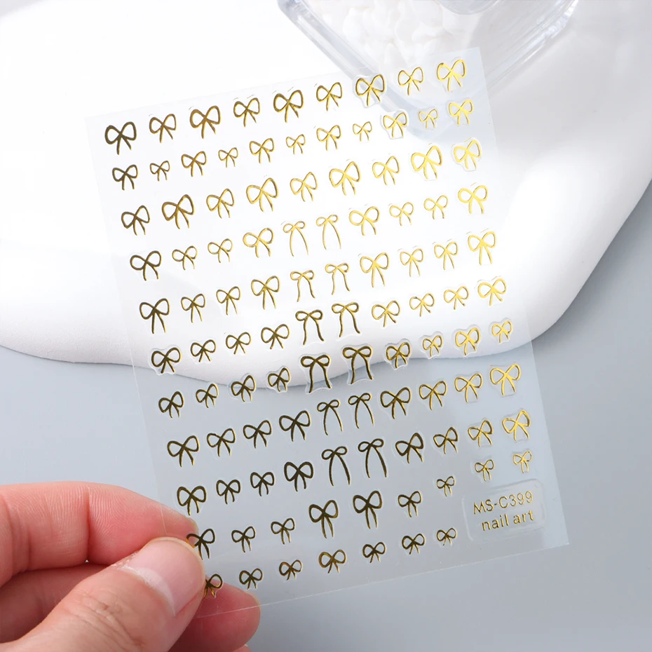 Glitter Bowknot Nail Art Sticker