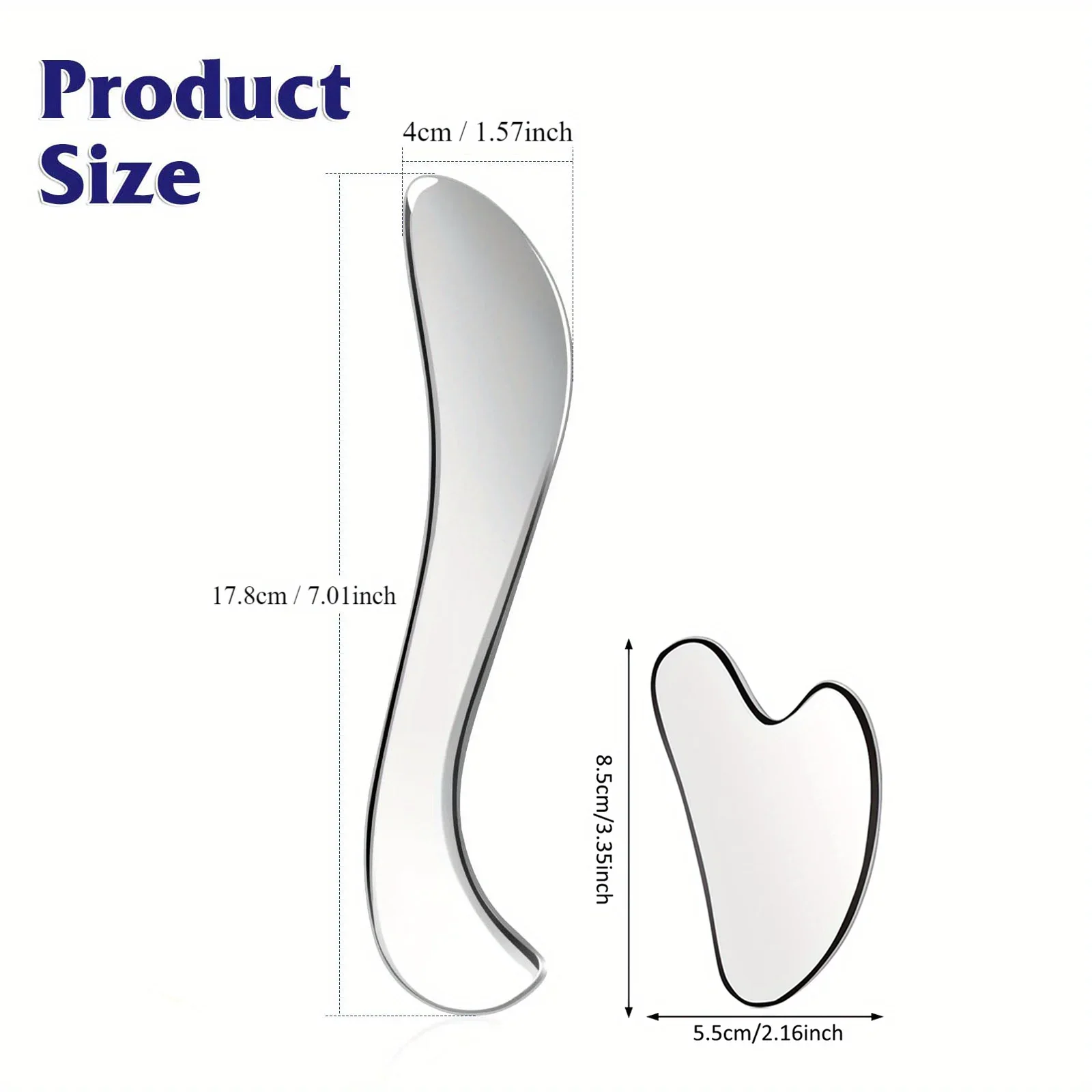 Stainless Steel Gua Sha Facial Tools Tighten Skin Massage Guasha Beauty Tool Guasha Tool Face Massager Tool for Body Eyes Neck