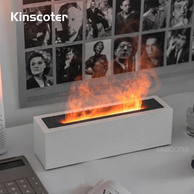 Kinscoter Aroma Diffuser Air Humidifier Ultrasonic Cool Mist Maker Fogger LED Essential Oil Flame Lamp Difusor 5