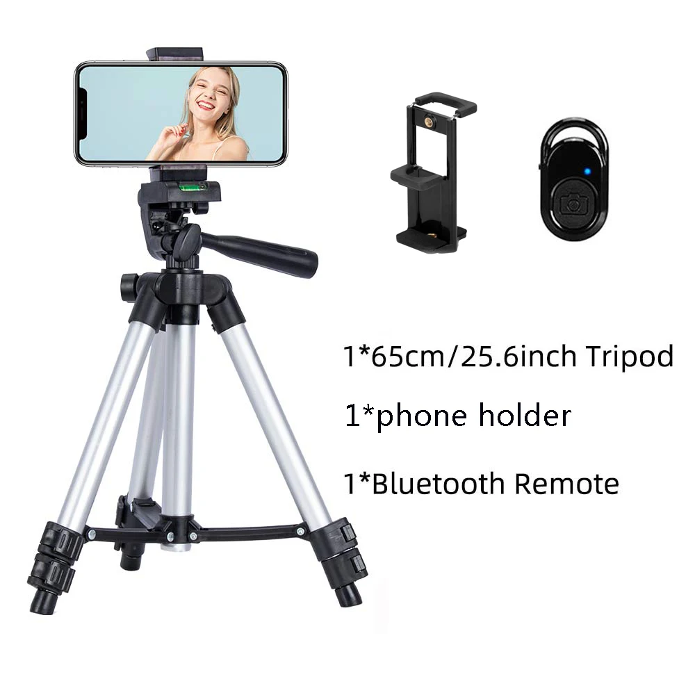 Tripod for Mobile Phone with Bluetooth Remote Phone Holder Carry Bag Lightweight Tripods for Selfie Vlog Travel Photography mobile stand Holders & Stands