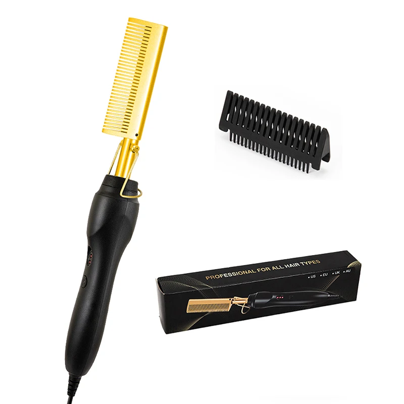 Professional Hair Straightener Flat Iron Hot Heating Comb Straightener Hair Smoothing Brush Corrugation Curling Iron Styler 6