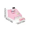 Wood Toy Cash Register Pretend Play Money Counting Toys Cash Register Play Money Strong Cashier Toy With Scanner And Credit Card 6