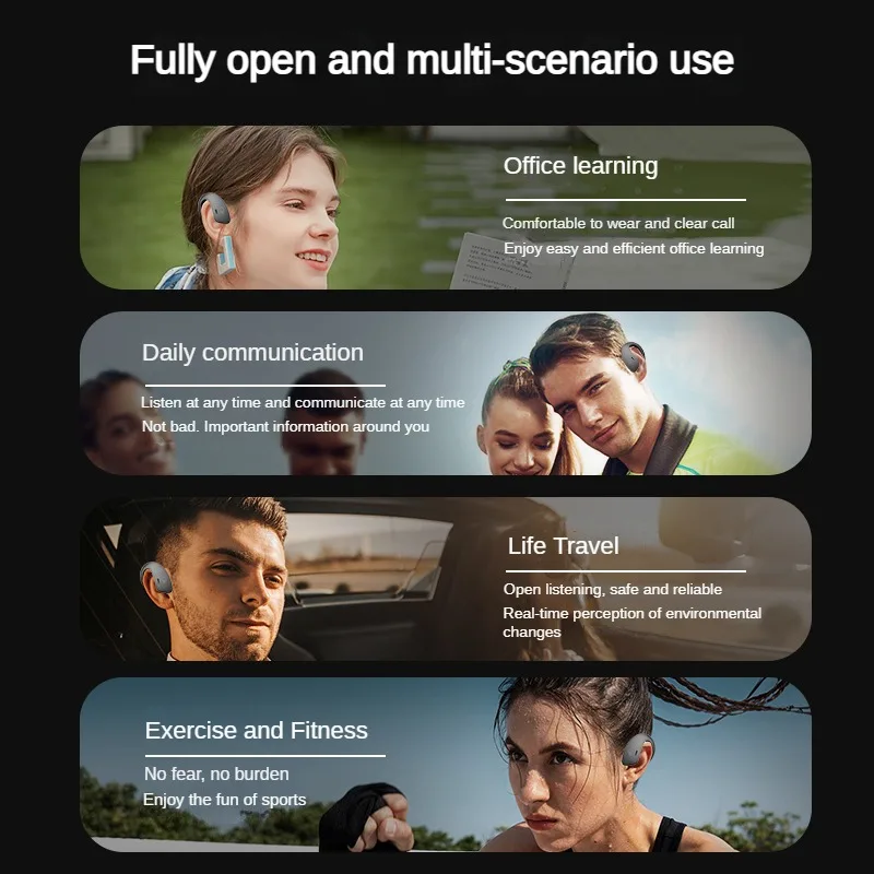 Condução Óssea Esportes Auricular Bluetooth Tws Fones de Ouvido sem Fio Fones de Ouvido Ipx5 à Prova d Água com Microfone Chamada hd Fone de Ouvido de Música Hifi - Image 6
