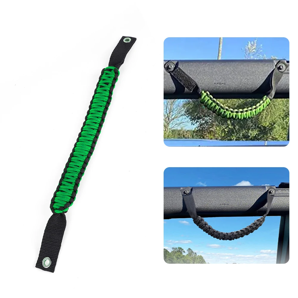 Car Roof Handle Rope Grab Handle For Jeep Wrangler For Ford Bronco Anti-Slip Up Rear Door Top Armrests BAG107 4