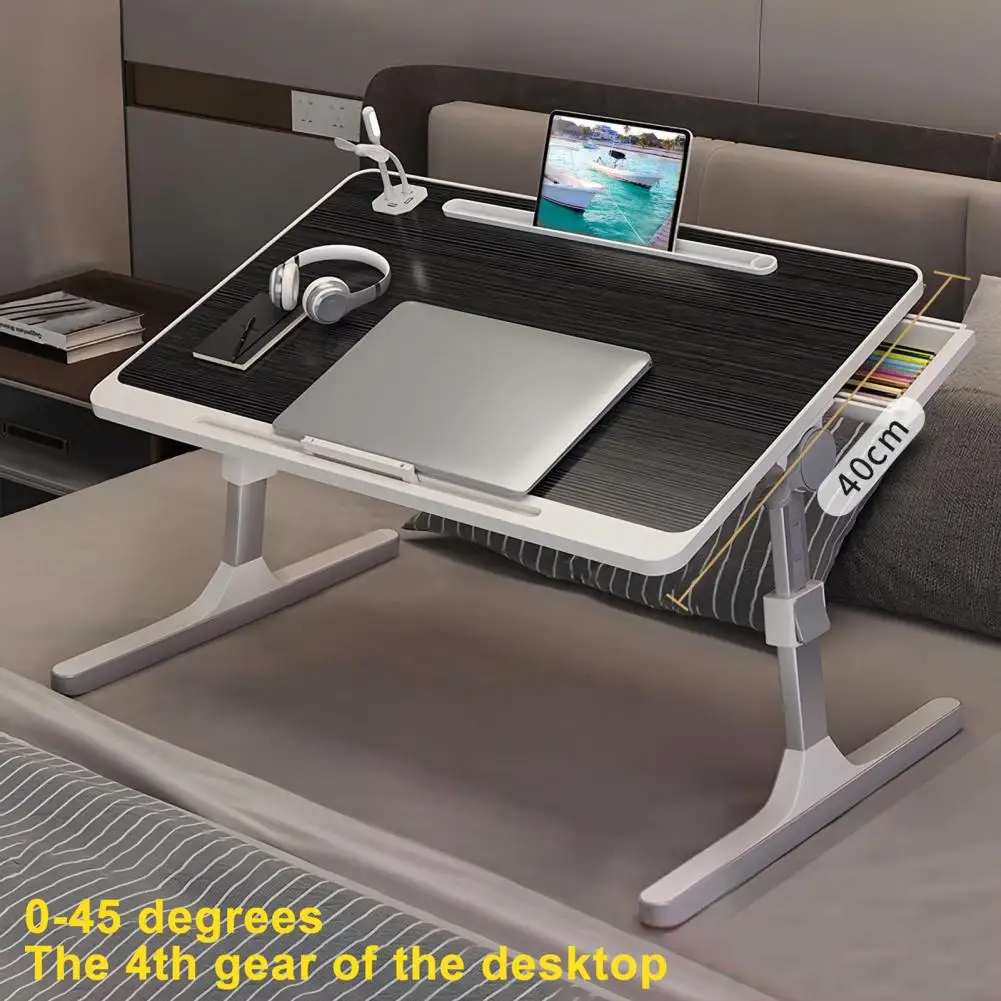 Laptop Bed Tray Table, Height Angle Adjustable Laptop Bed Stand, Portable Lap Desk with Foldable Legs, Foldable Lap Tablet Table 3