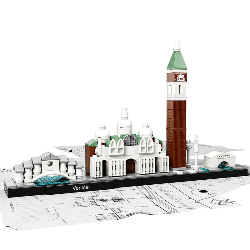 

IN STOCK HOT Creative 21026 Venice 21027 Berlin Architecture Building Blocks Bricks Toys For Adults Kid Art Home Decoration Gift