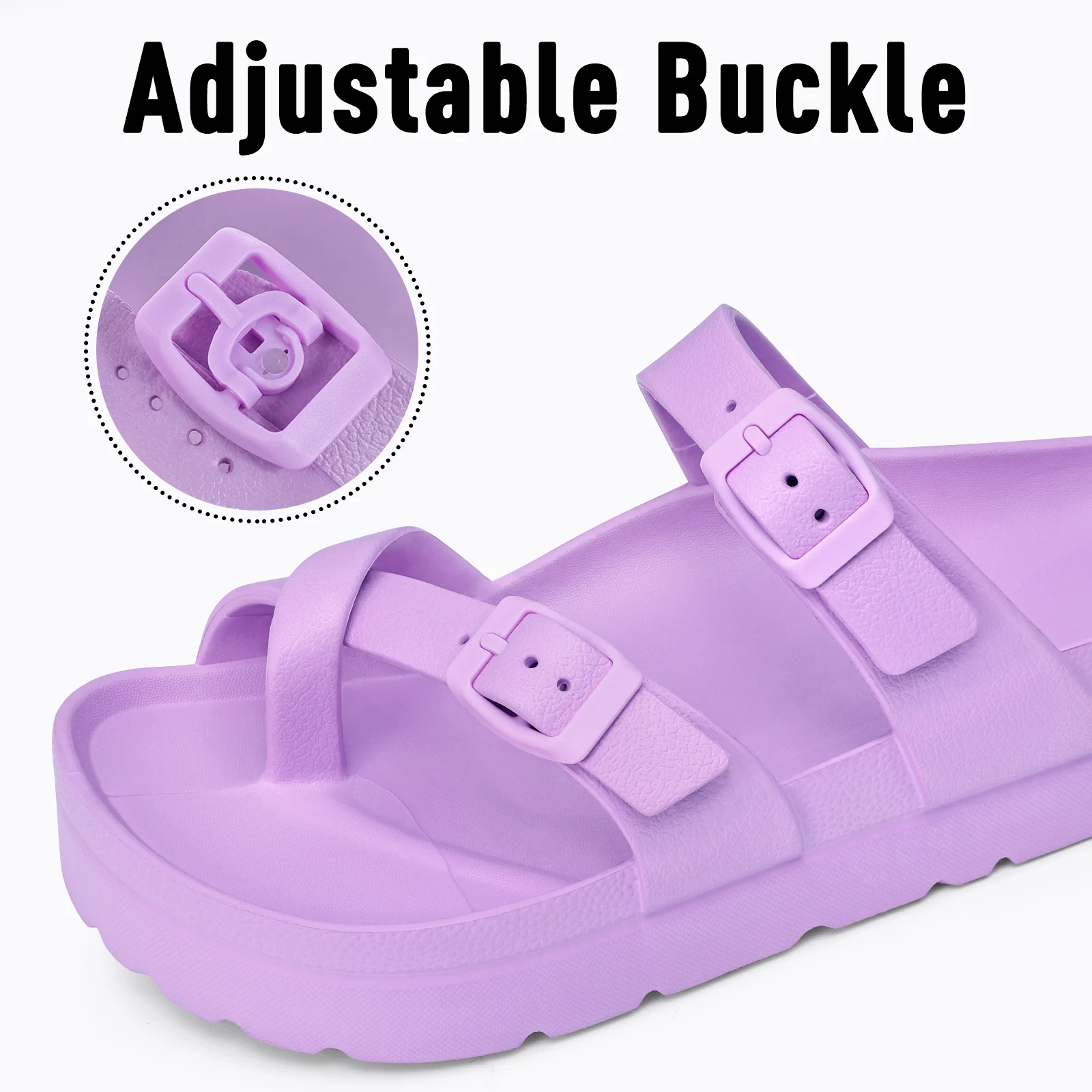 Pillow Sandals for Women Men Thick Sole Adjustable Buckles EVA Flat Sandals Summer Nonslip Cloud women sandals