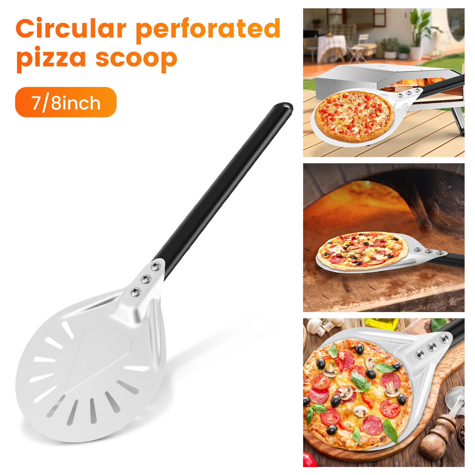 Pizza Turning Peel 7/8 Inch Aluminum Pizza Paddle with Detachable Handle Spatula Professional Peel for Baking