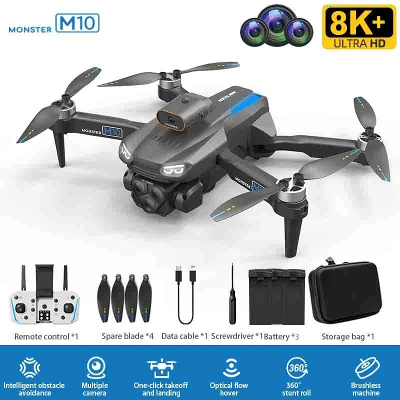 M10 Дрон 8k профессиональный HD Двойная камера дроны RC Квадрокоптер вертолет для аэрофотосъемки препятствия Дрон с камерой