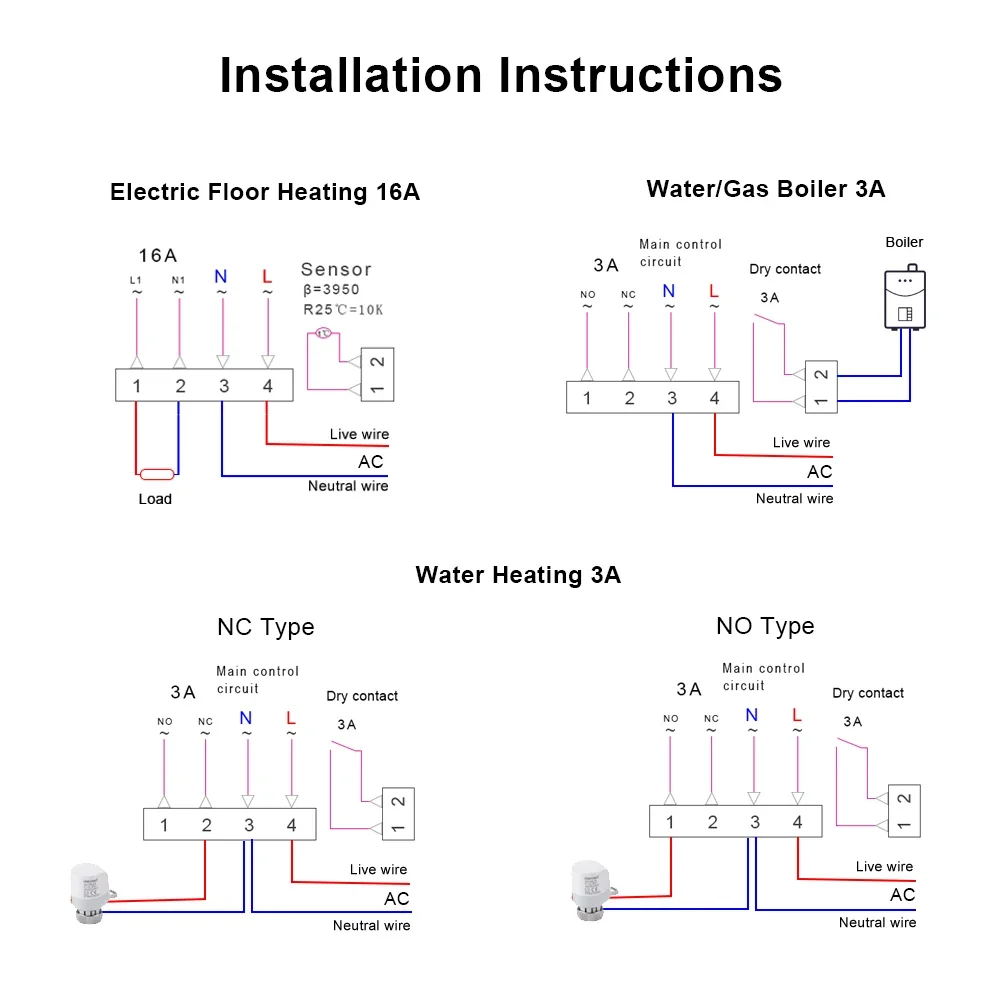 Smart Thermostat ME81H WiFi for Wall-Mounted Boilers&Electric Heating Systems APP Remote Control&Voice Commands via Alexa/Google Home