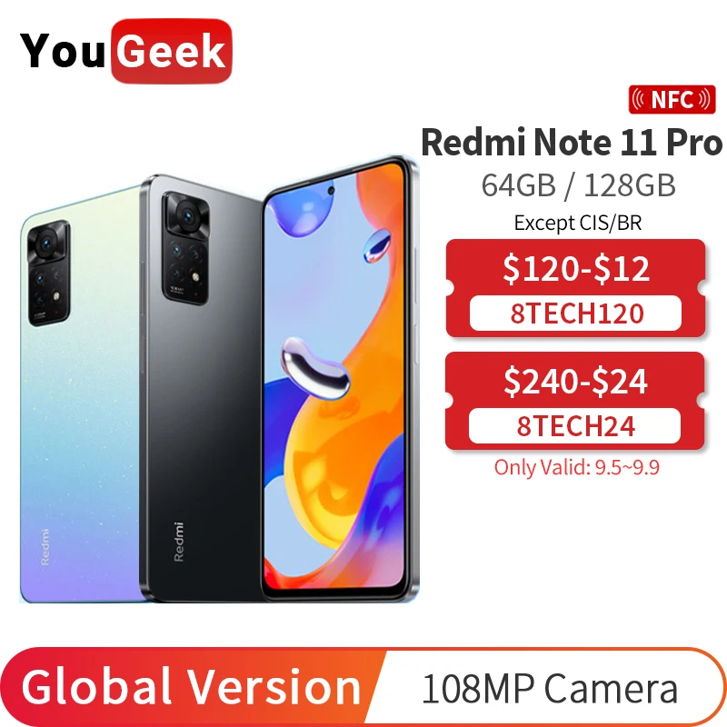 Global Version Xiaomi Redmi Note 11 Pro Smartphone 108mp Main Camera Helio G96 Nfc 6.67" 120hz Amoled 67w Fast Charge 5000mah - Mobile Phones - AliExpress