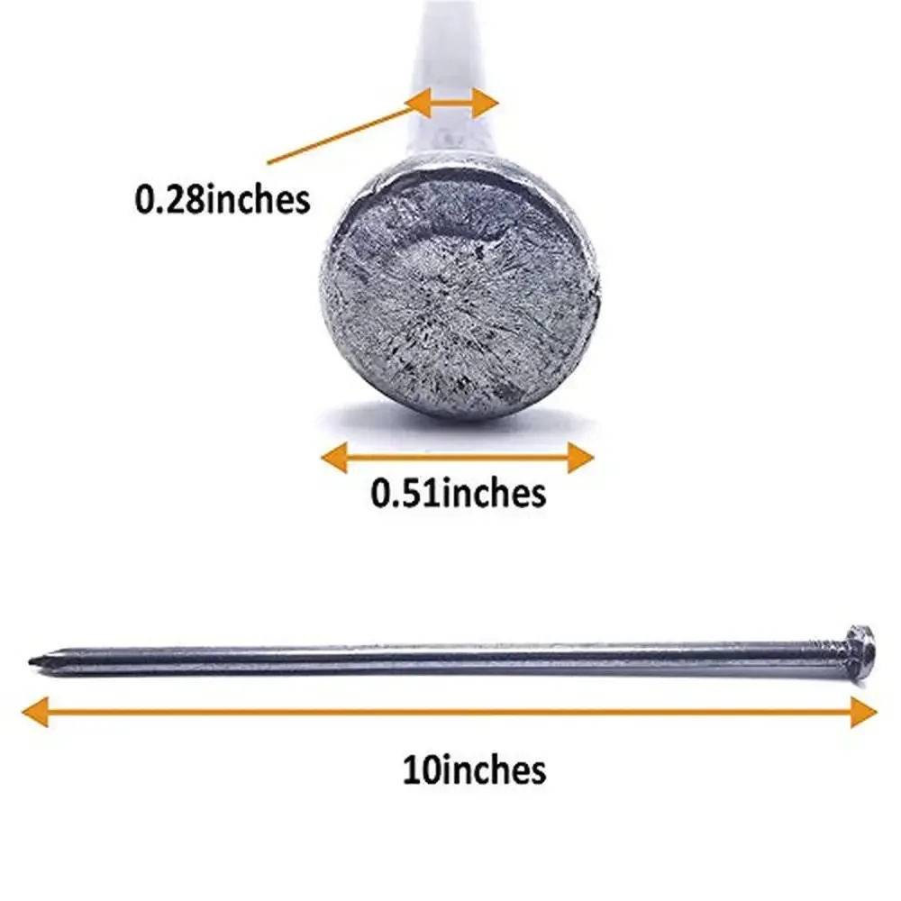 Metal Landscape Edging Stakes 10-Inch Anchoring Spikes 100 Count Yard Ornament & Paver Restraints Solution
