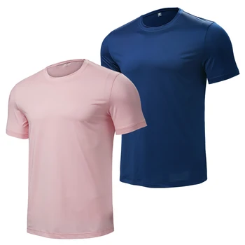 2pcs men/woman breathable fast drying running sports fitness breathable comfortable short sleeve T-shirt casual light Gym Tops 1