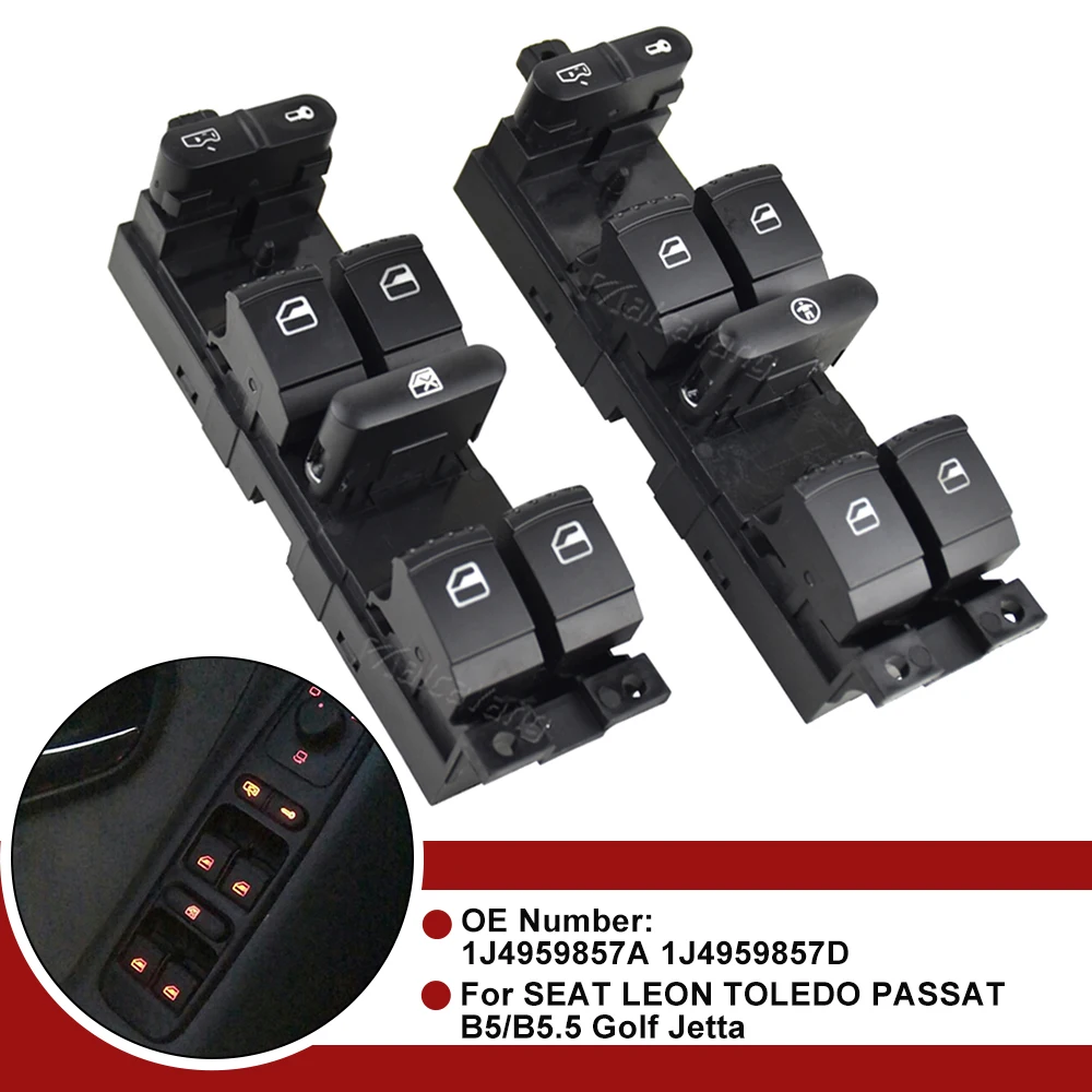10Pin Per Seat Leon Toledo Passat Golf Jetta Controllo Elettrico Power Master Window Switch Muslimatexam