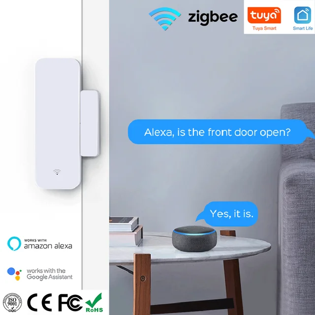 Tuya WiFi Zigbee Smart Door window Sensor Smart Home Open/Closed Detectors Window Sensor Smart Life Works With Google Home Alexa 5