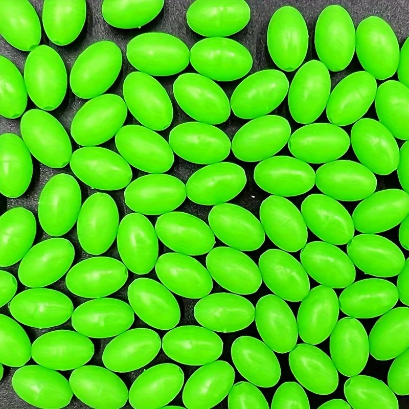 200 perles luminescentes vertes pour flotteurs de pêche - Accessoires leurres ovales