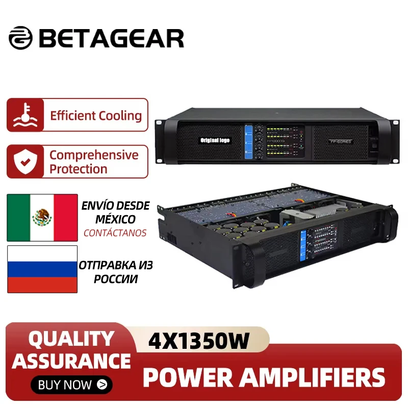 Betagear FP10000q 2500W 4 Channel Professional Power Amplifier for Subwoofer Line Array Loudspeaker Amplificador 1350W 8Ohms