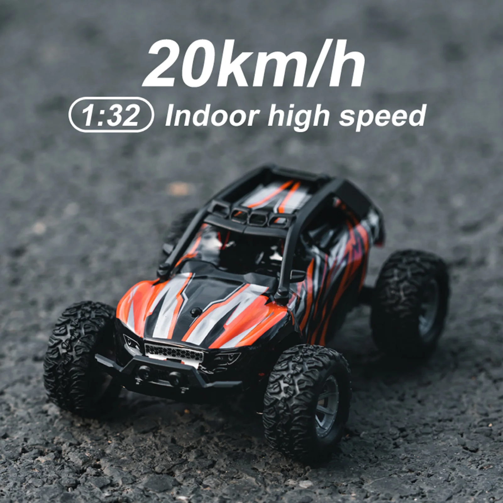 RC Car 1:32 Scale Remote Control Truck 20KM/H High-Speed Monster Truck Skid Tires Crawler Toy All Terrain Simulate Real Racing 3