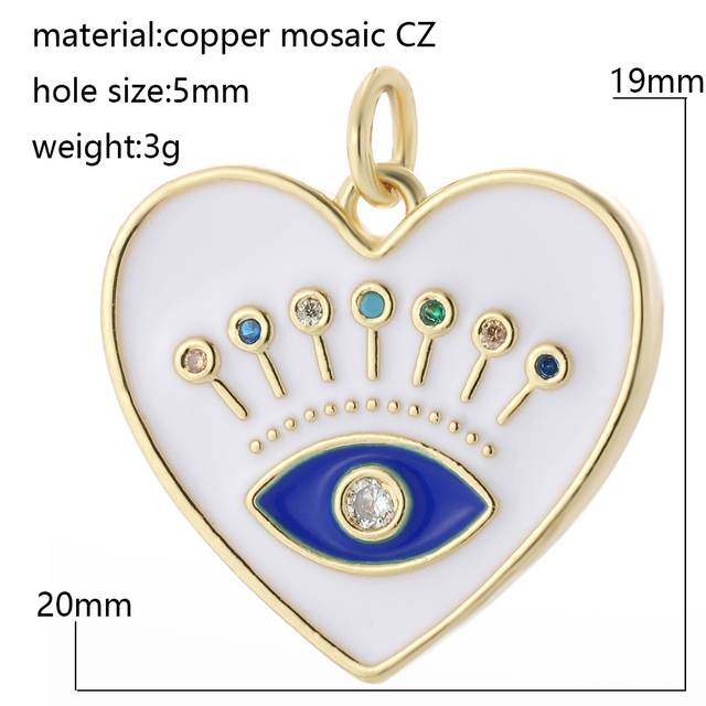 Heart Love Pendant Charms Diy Earrings Necklace Bracelet Make Charms for Jewelry Making Supplies Accessories Evil Blue Eye