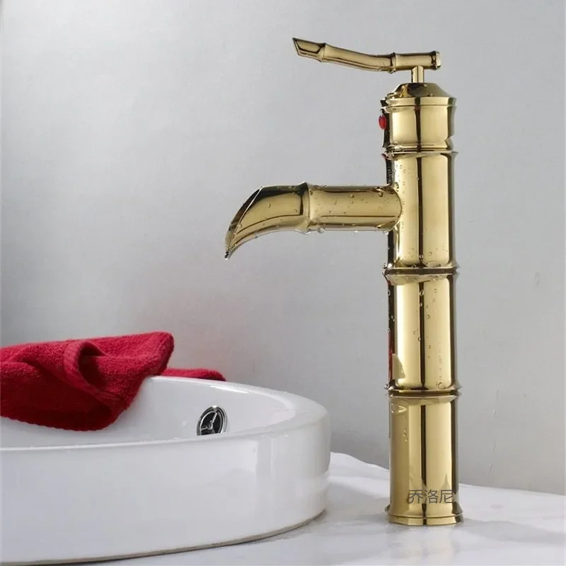 

Hot and cold European water basin faucet basin bathroom creative washbasin faucet above counter basin gold-plated faucet