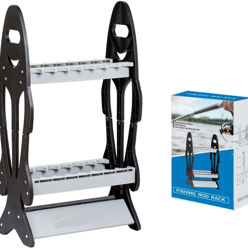Fishing Rod Display Rack Fish Shaped Storage Rack Compact Layout for Easy Assembly and Carrying Rod Storage Stand