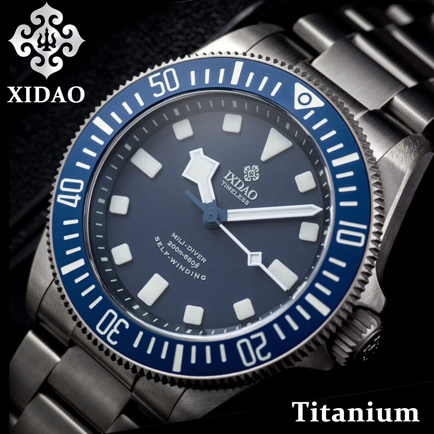 IXDAO Titanium PT5000 Sport SW200 Automatic Man's Mechanical Wristwatch Retro Diving Casual Sapphire Dress 200m Waterproof Watch