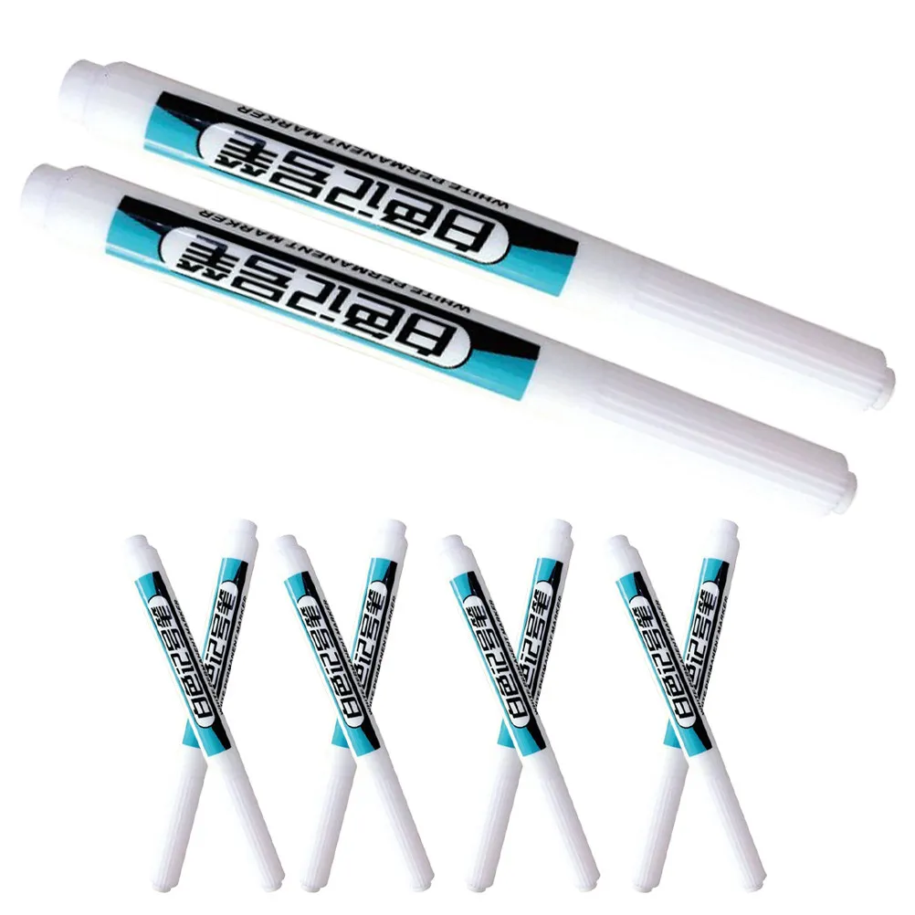 10Pcs 목공 건설을위한 다목적 영구 마커 펜 금속 부드러운 비 페이딩 잉크 깊은 구멍 마킹 페인트 펜