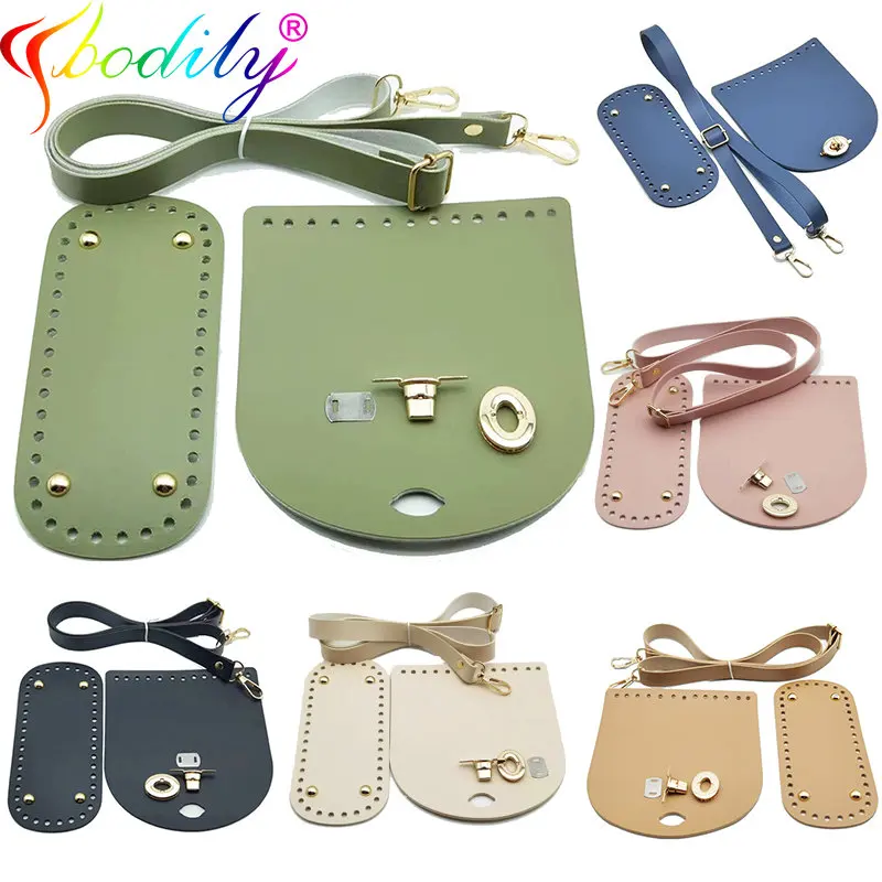 3Pcs/Set Leather Bag Strap Handmade Handbag Woven High Quality Bag Bottoms With Hardware Accessories for DIY Shoulder Handbag