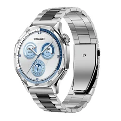 Stylish 22mm Stainless Steel Watch Band - Premium Wrist Bracelet for Huwei Watch 3 3Pro (Silver Black)
