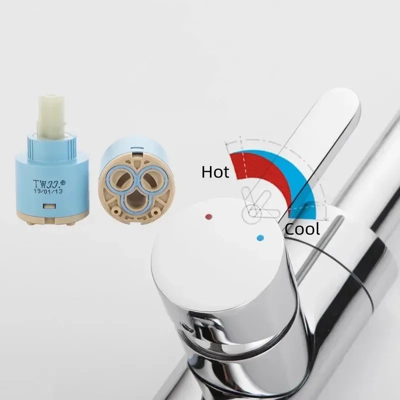 35/40mm Faucets Mixing Spool Valve Replacement Ceramic Cartridges Mixer Tap Valve Core Kitchen Bath Basin Shower Tap Accessories